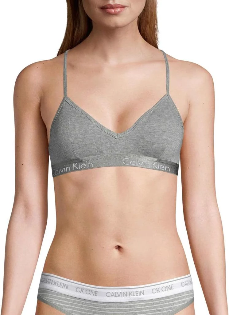 Calvin Klein Women's Motive Cotton Lightly Lined Bralette Bra