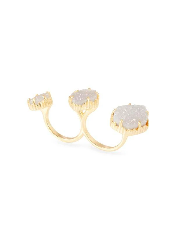 Kendra Scott Naomi 14K Goldplated & Drusy Double Ring 2