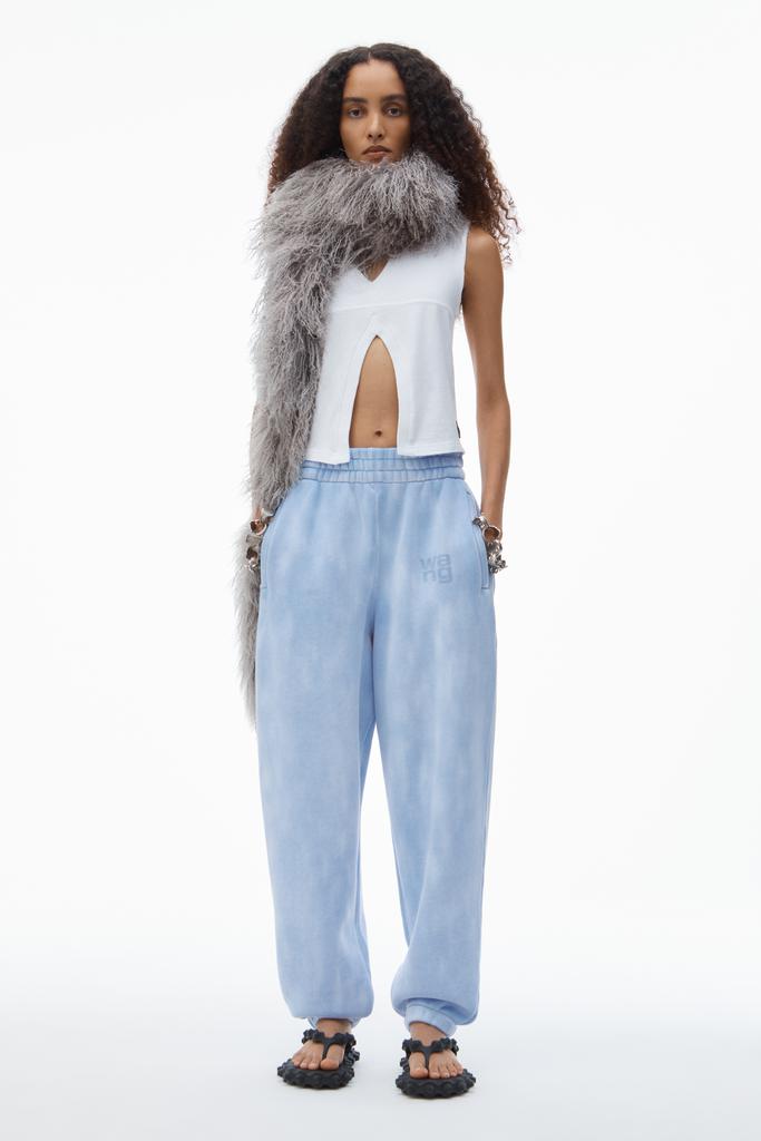 Alexander Wang puff logo sweatpant in structured terry