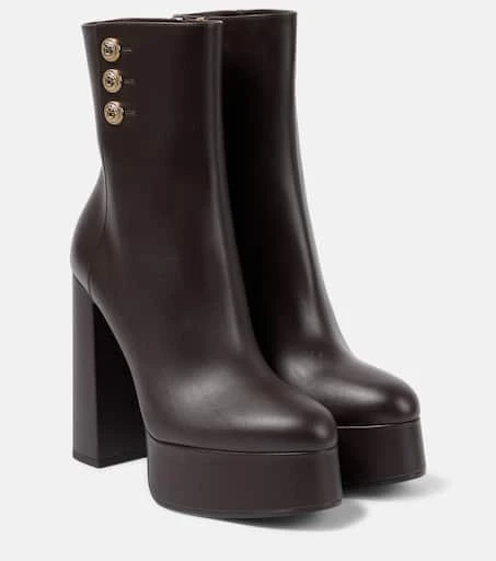Balmain Brune leather platform ankle boots 1