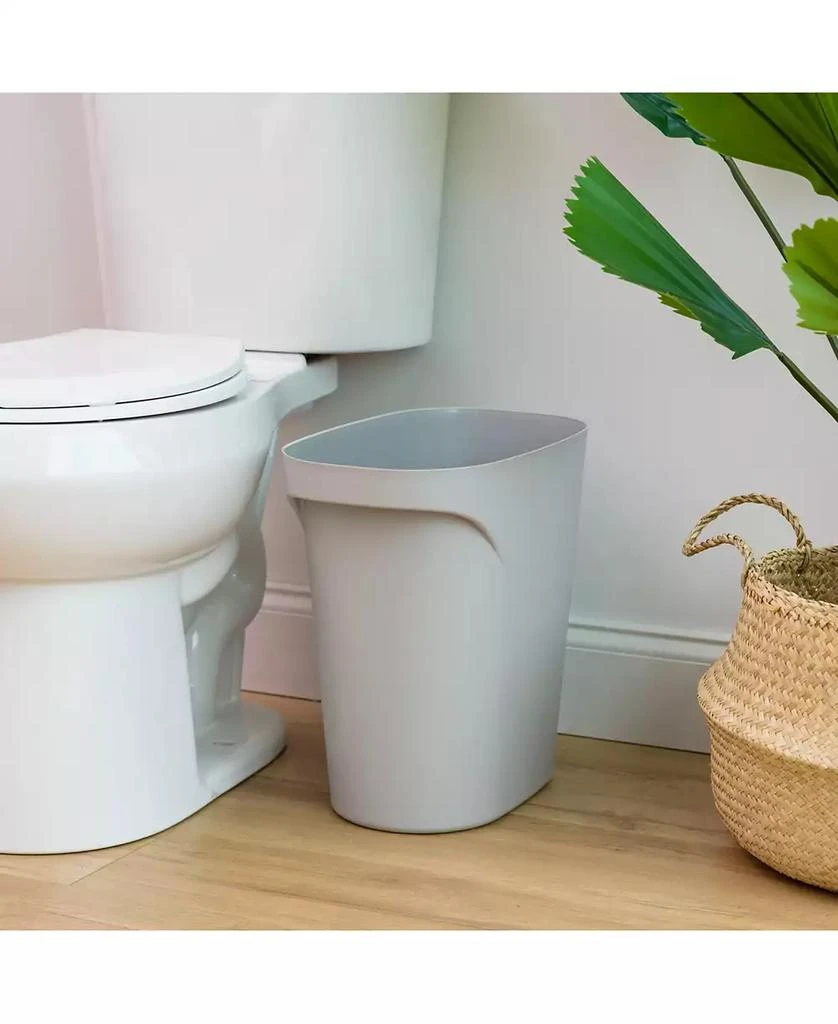 IRIS USA 6 Gallon / 24 Quart Plastic Wastebasket Trash Cans for Home, Office, Bedroom, Bathroom, Gray, 2-Pack 2