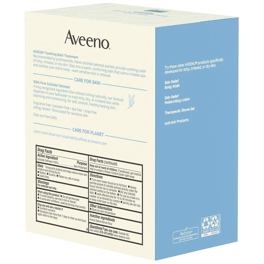 Aveeno Soothing Bath Soak For Eczema, Natural Colloidal Oatmeal Single Use Packets 11