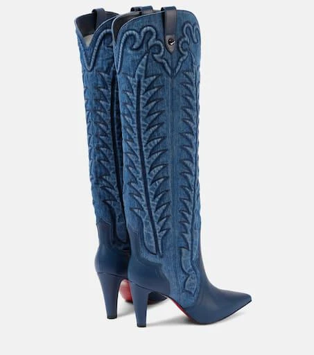Christian Louboutin Santia Botta 85 denim and leather boots 2