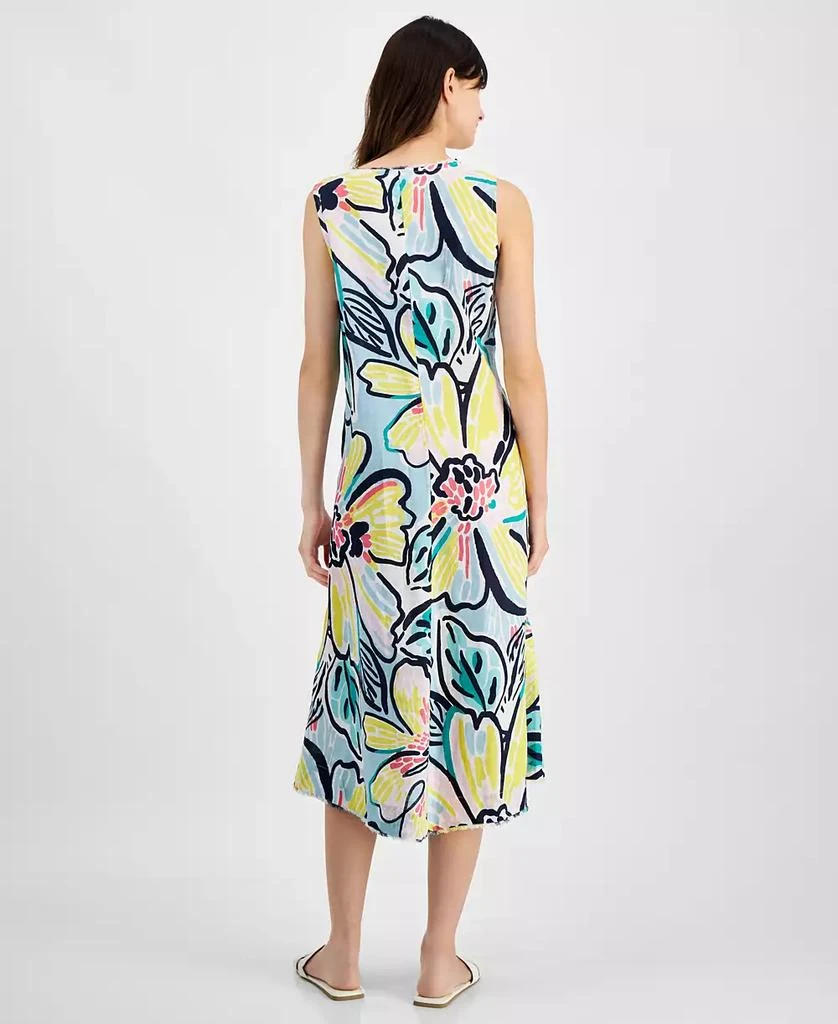 Charter Club Women's Woven 100% Linen Printed Midi Dress, Created for Macy's 2