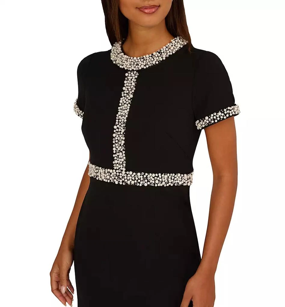 Adrianna Papell Women
s Crewneck Embellished Ankle Dress 2