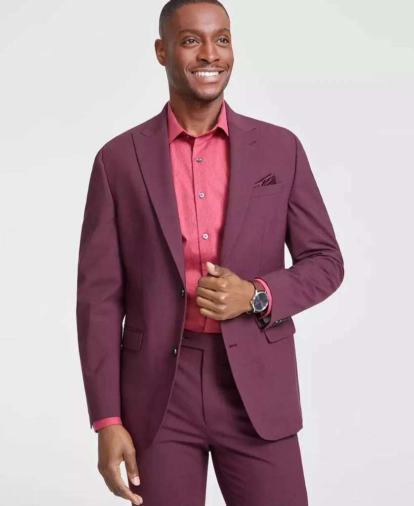 Bar III Men's Skinny-Fit Burgundy Wool-Blend Suit Separate Jacket, Created for Macy's 1