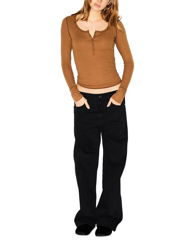 SKIMS Rib Scoop Neck Henley Top 3