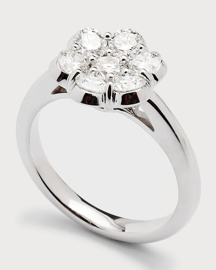 Bayco 18k White Gold Flower Diamond Ring, Size 6 and 7 4