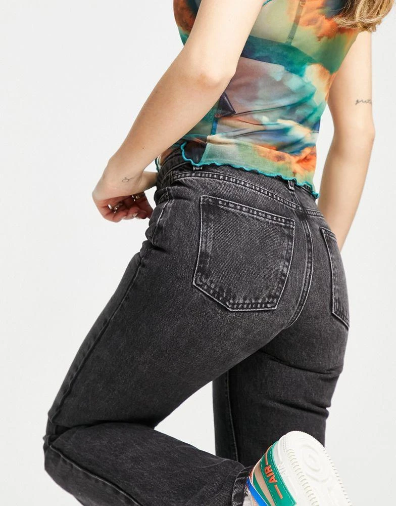 Topshop Topshop 90s flare jean in washed black 2