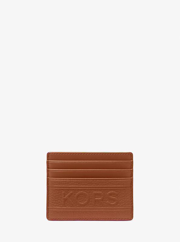Michael Kors Hudson Embossed Pebbled Leather Tall Card Case