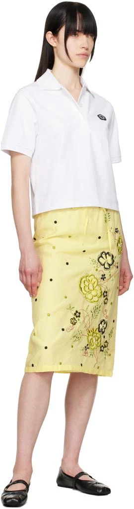 Kenzo Yellow Kenzo Paris 'KENZO Peonies' Embroidered Straight Midi Skirt 4