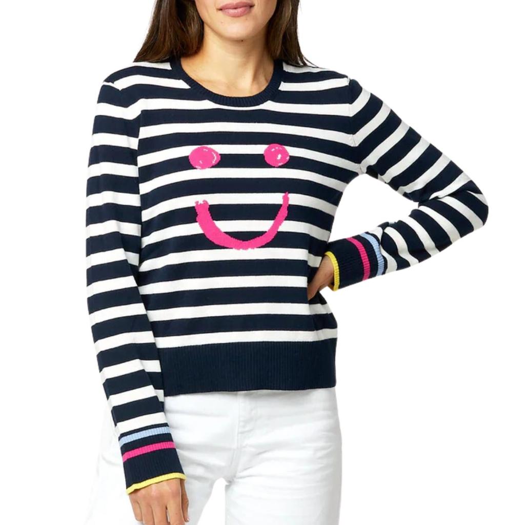 KERRI ROSENTHAL Liz Smiley Sweater In Indigo