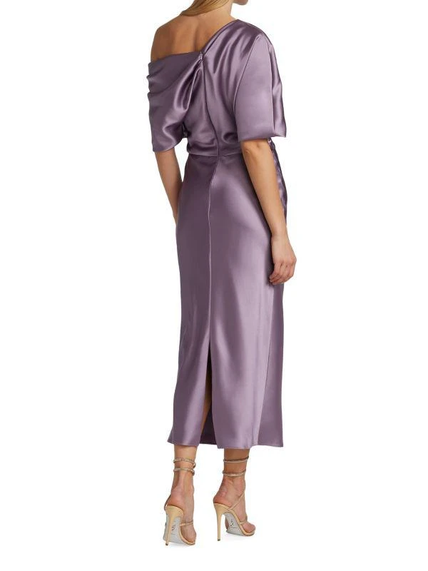 knee length dresses for ladies Fluid Satin Draped Gown Champagne / 00 main image 0