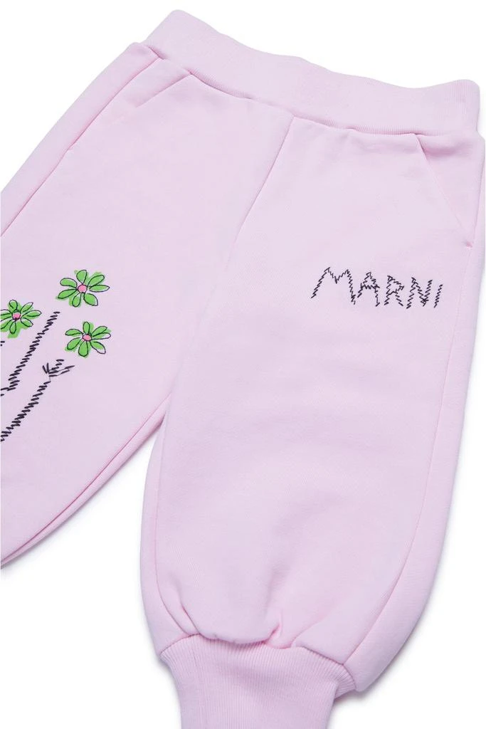 Marni Marni Kids Logo Embroidered Fleece Jogger Pants 3