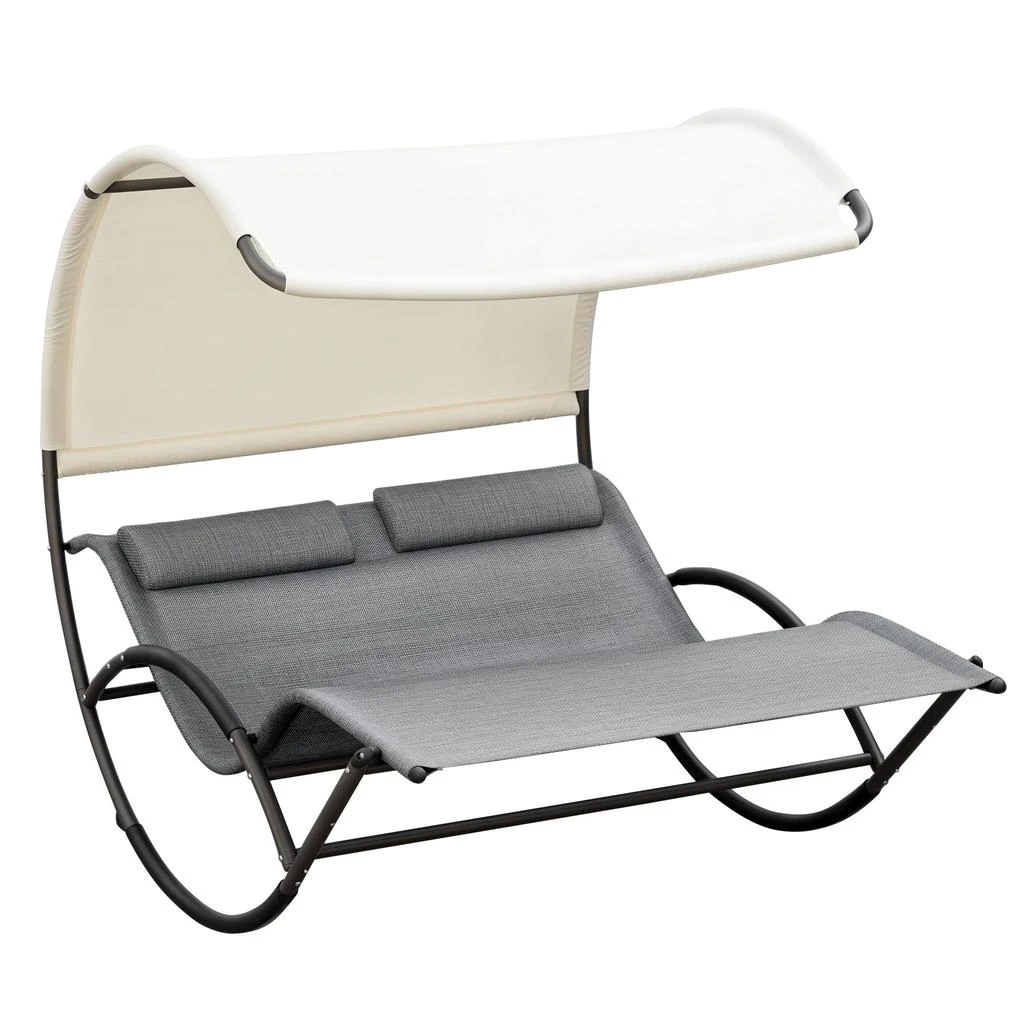 Hivvago Outdoor Chaise Daybed Rocking Chair for Two