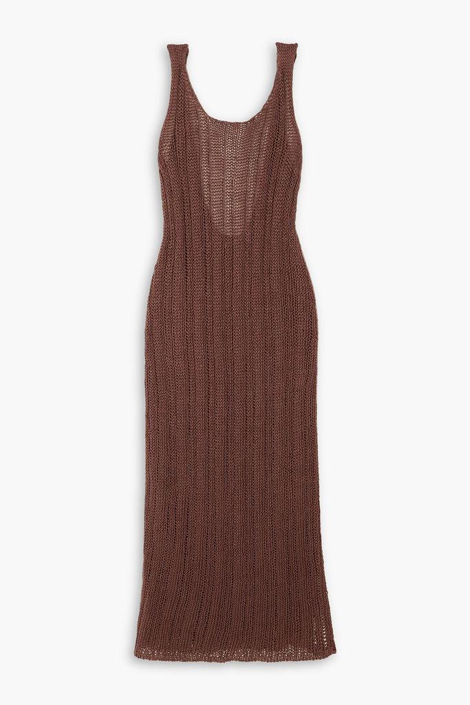 CORTANA Mine open-knit linen and cotton-blend midi dress