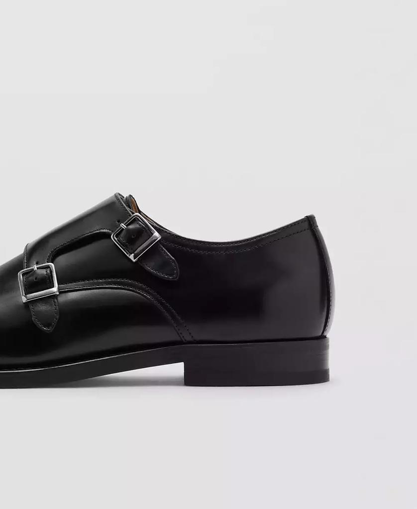 Mango Men's Double Buckle Leather Shoes