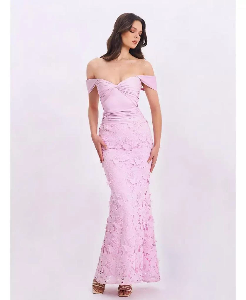Miss Circle Women's Dahlia Pink Floral Lace Mermaid Gown - Dresses & Skirts  - Compare Prices from 8+ Stores - Free Shipping - BeyondStyle