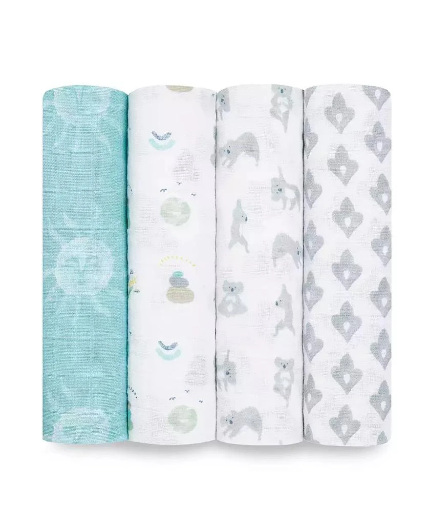 aden + anais Baby Boys or Baby Girls Printed swaddle Blankets, Pack of 4 1