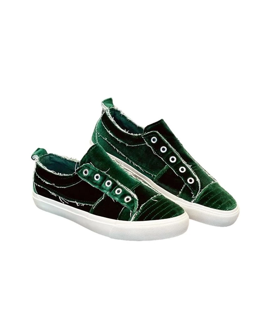 Corkys Footwear Women's Babalu Sneakers In Green Velvet 1