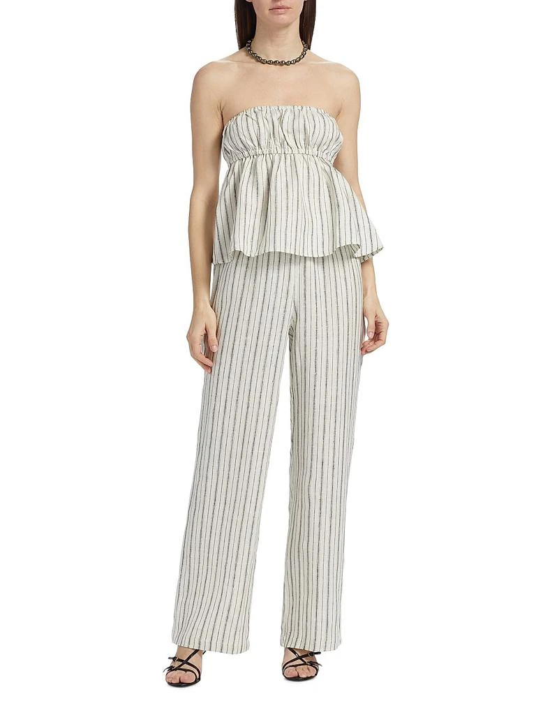 Reformation Olina Linen Striped Pants 2