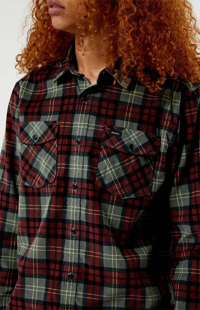 RVCA Freeman Cord Plaid Long Sleeve Shirt 2