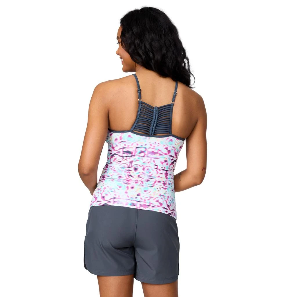 Free Country Women's High Neck Macrame Back Tankini Top 4