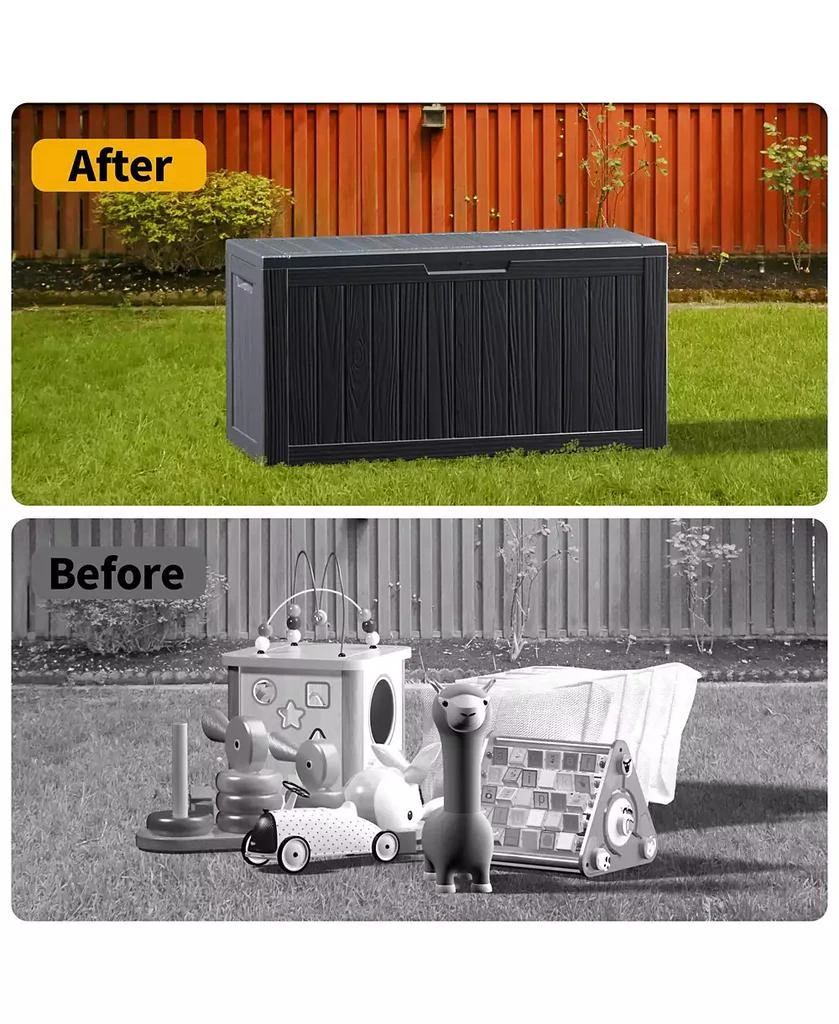 Chic Crate - 46.3

 W 80 Gallons Water Resistant Resin Lockable Deck Box in Black 2