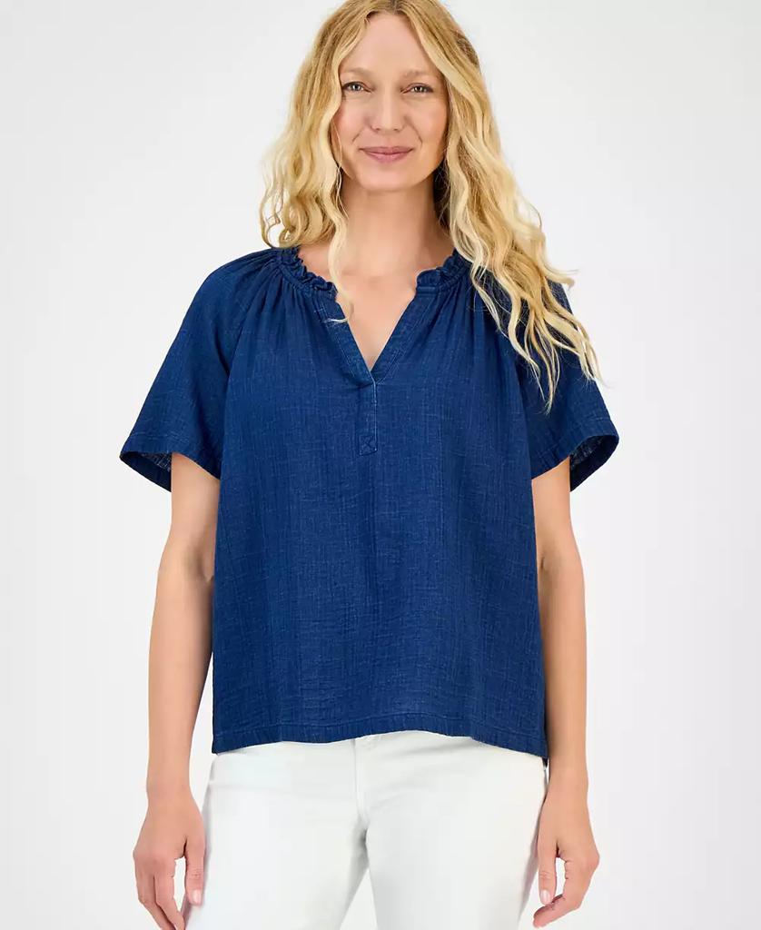 売れ筋商品|||スタイルアンドコー カットソー トップス レディース Plus Size Flutter-Sleeve Top, Exclusively at Macy's Aqua Swirl Style & Co Plus Size Flutter-Sleeve Top, Exclusively at
