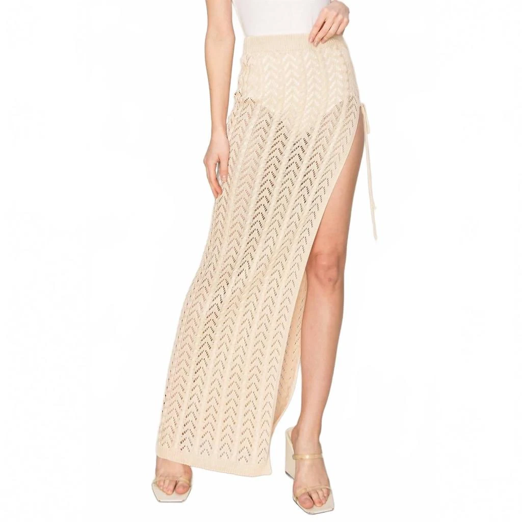 HYFVE Women
s Crochet Cover-Up Skirt In Beige