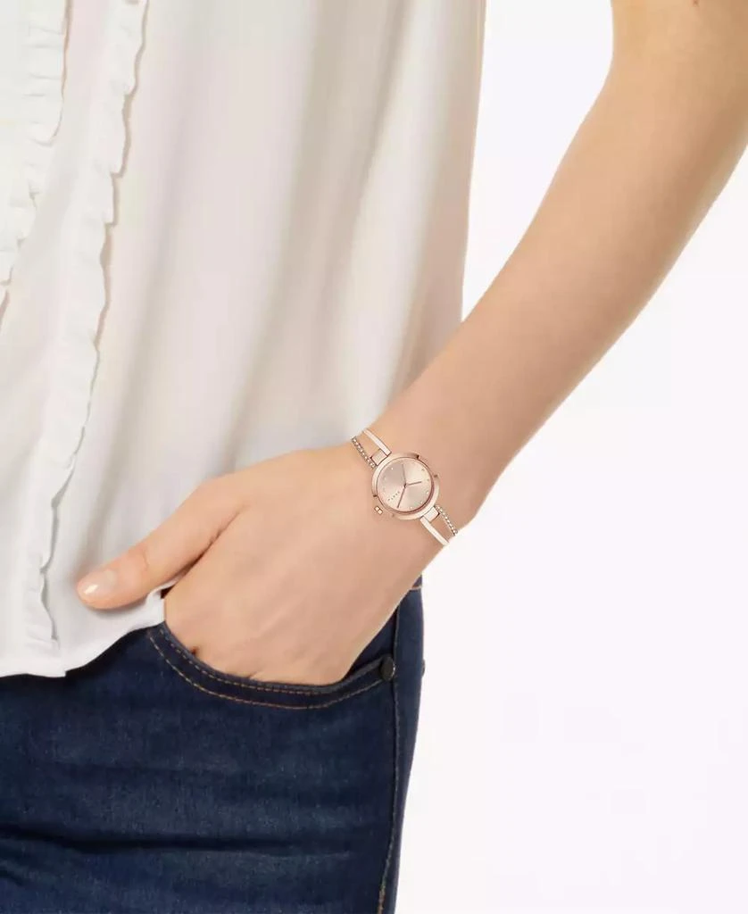 DKNY Women's Crosswalk Rose Gold-Tone Stainless Steel Bangle Bracelet Watch 26mm 2