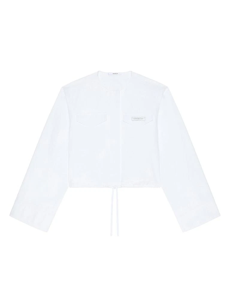 Givenchy Cropped Shirt in Poplin with Patch 1