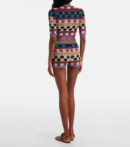 Valentino Polka-dot jacquard lamé shorts 3
