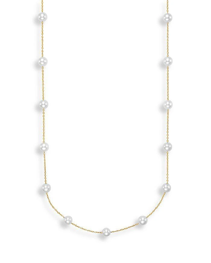 Bloomingdale's Cultured Freshwater Pearl Station Necklace in 14K Yellow Gold, 17"