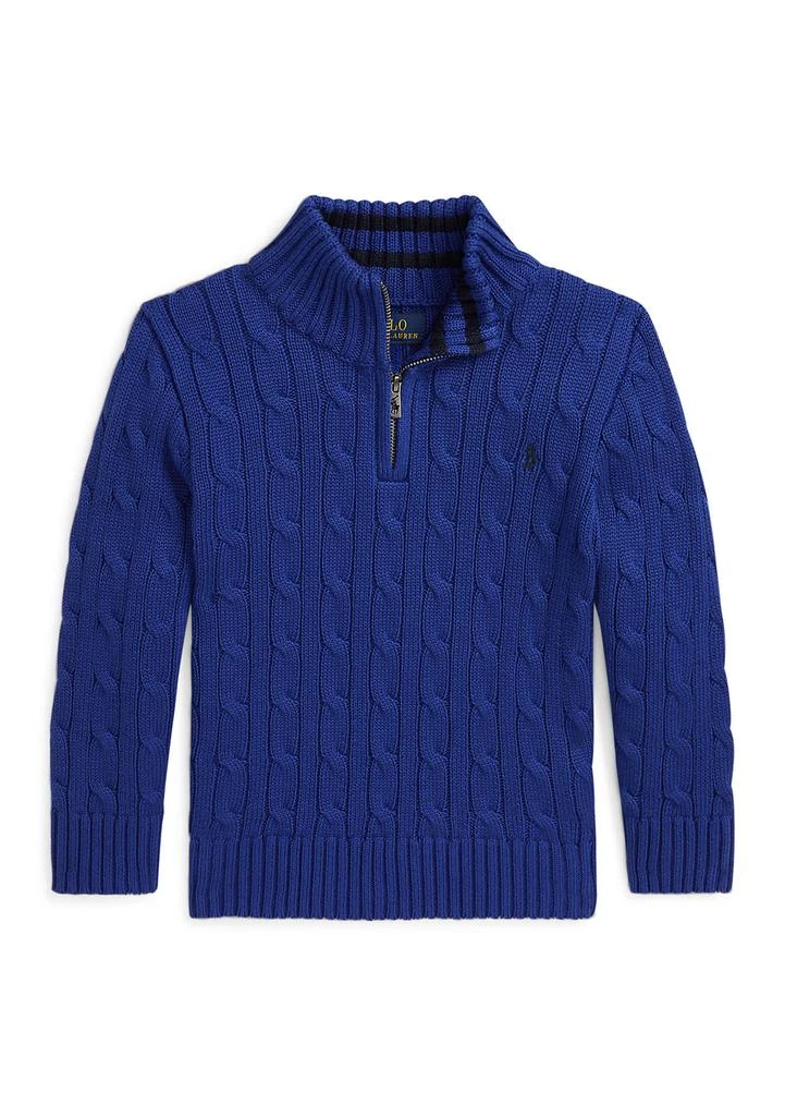 Ralph Lauren Boys 2-7 Cable-Knit Cotton 1/4 Zip Sweater