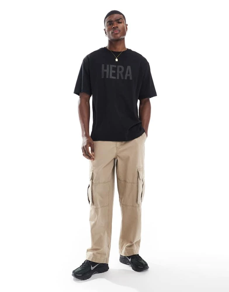 HERA Hera Mens label oversized t-shirt in black 3