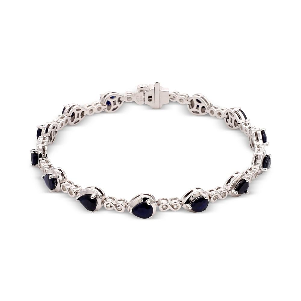 Macy's Emerald (7 ct. t.w.) & White Topaz (1-3/8 ct. t.w.) Pear Infinity Link Bracelet in Gold-Plated Sterling Silver (Also in Sapphire, Ruby & Tanzanite)