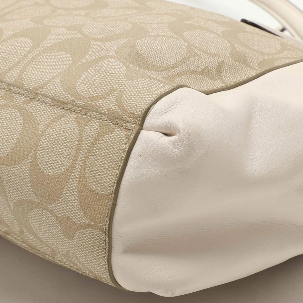 Coach Coach Beige/Off White Signature Coated Canvas and Leather Christie Carryall Satchel 14