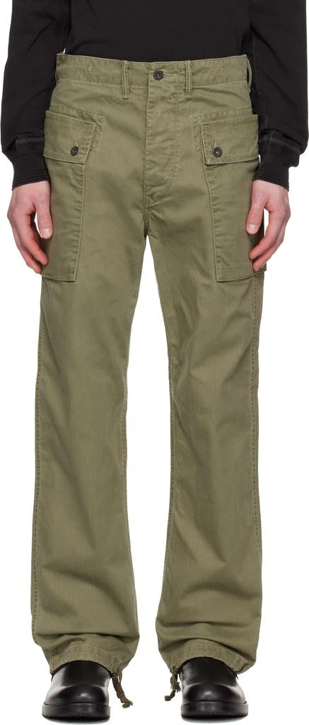 RRL Green Herringbone Field Cargo Pants