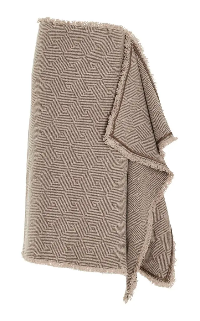 BY MALENE BIRGER By Malene Birger - Avianna Fringed Wool-Blend Midi Skirt - Grey - EU 38 - Moda Operandi 1