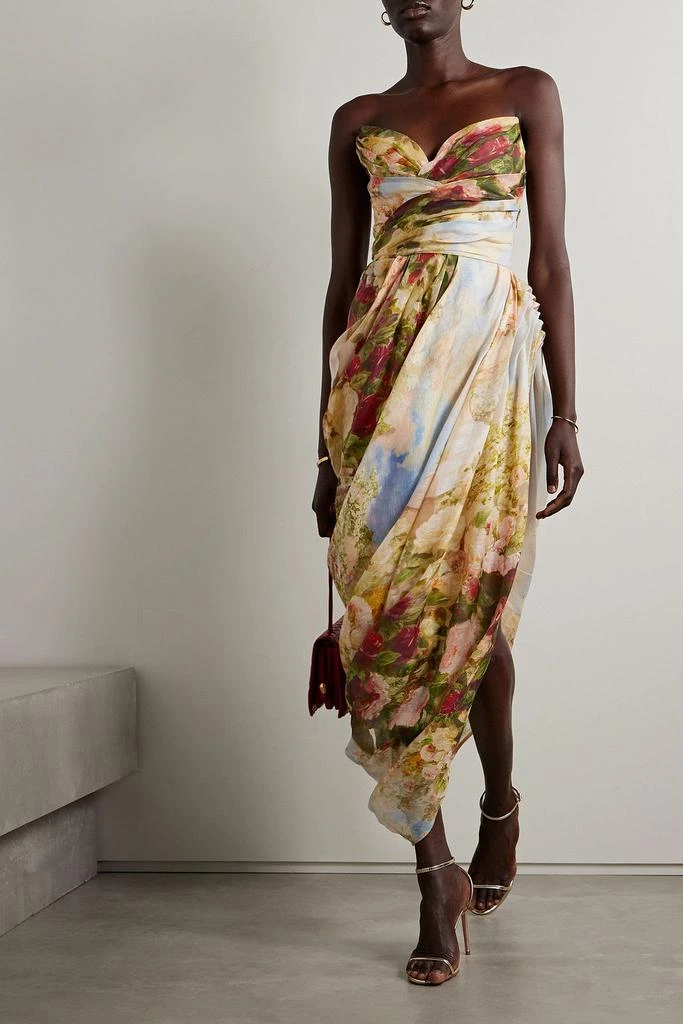 knee length dresses for ladies Zimmermann Luminosity Buttoned Midi Dress