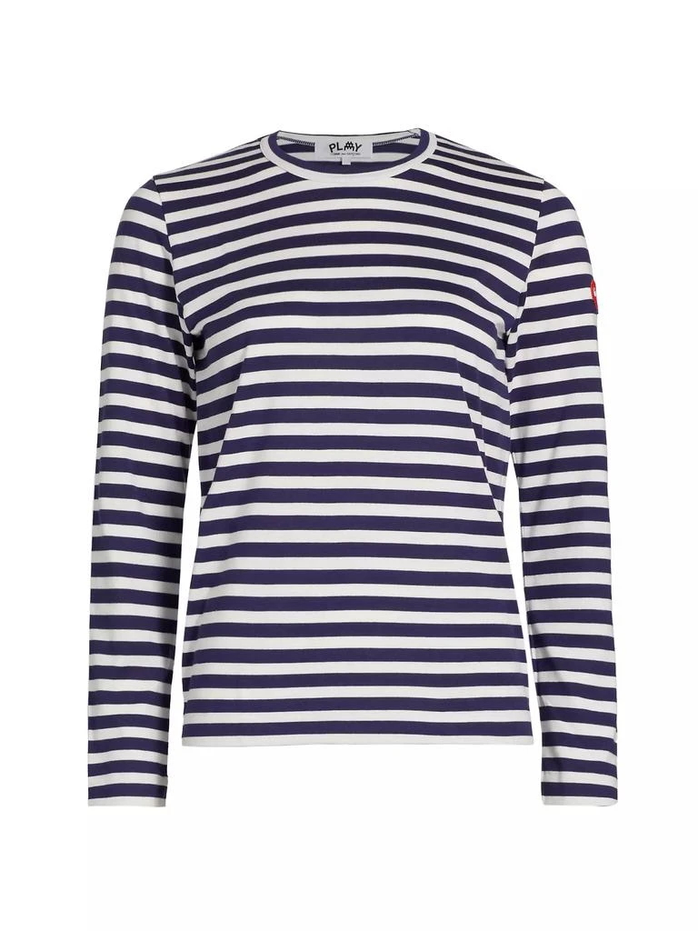 Comme des Garcons Long-Sleeve Striped Cotton T-Shirt 1