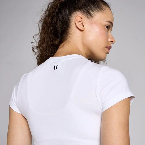 MP MP Women's Basics Body Fit Short Sleeve Crop T-Shirt - White 5