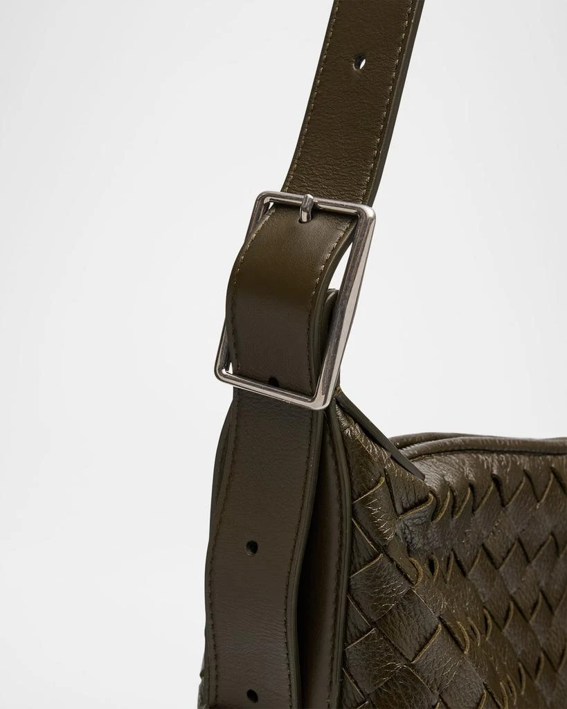 Bottega Veneta Men's Traveller Medium Intrecciato Leather Hobo Bag 5