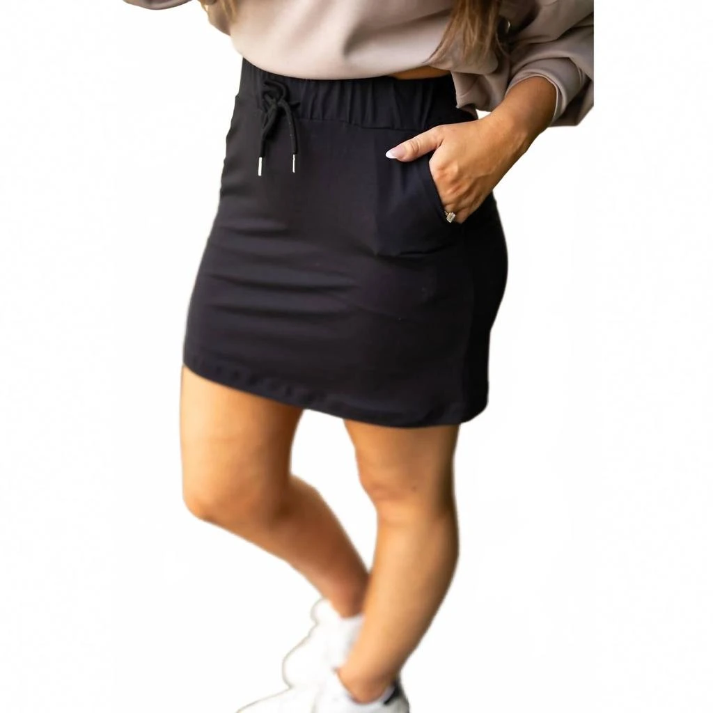 Julia Rose Kristina Jogger Skirt In Black 4