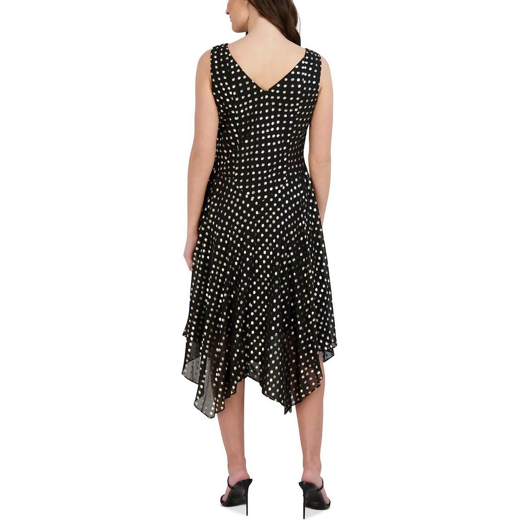 Robbie Bee Womens Polka Dot A Line Cocktail And Party Dress