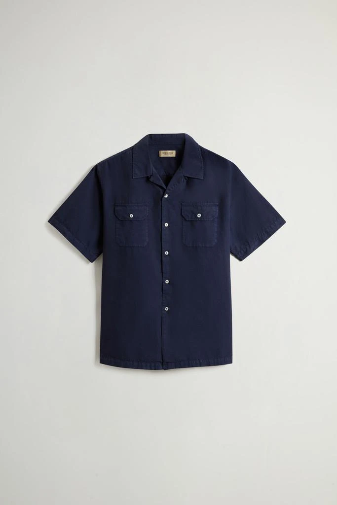 Woolrich Garment-Dyed Pure Cotton Pima Ripstop Shirt - Men - Blue 5