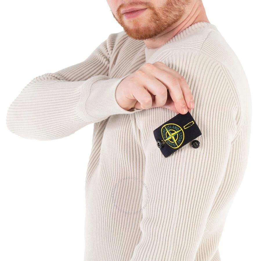 Stone Island Men's Olive Logo-Patch Knit Jumper 3