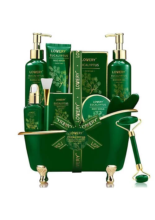 Lovery Luxury Holiday Basket, Eucalyptus Stress Relief Spa Kit, Bath and Body Care
