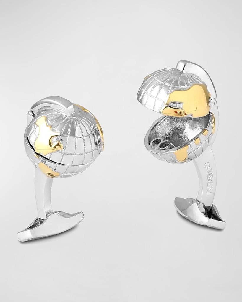 Tateossian Hinged Oceanic Globe Cufflinks 1